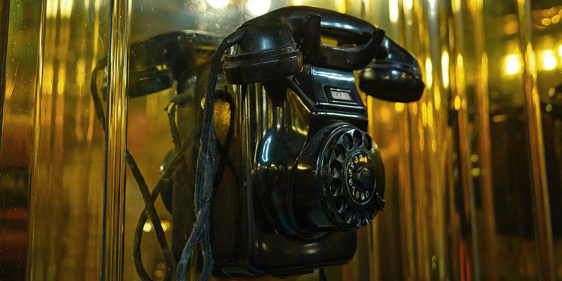 Telephone in the golden elevator to the Eagles Nest in Berchtesgaden - on the Eagles Nest Tour by Salzburg Panorama Tours
