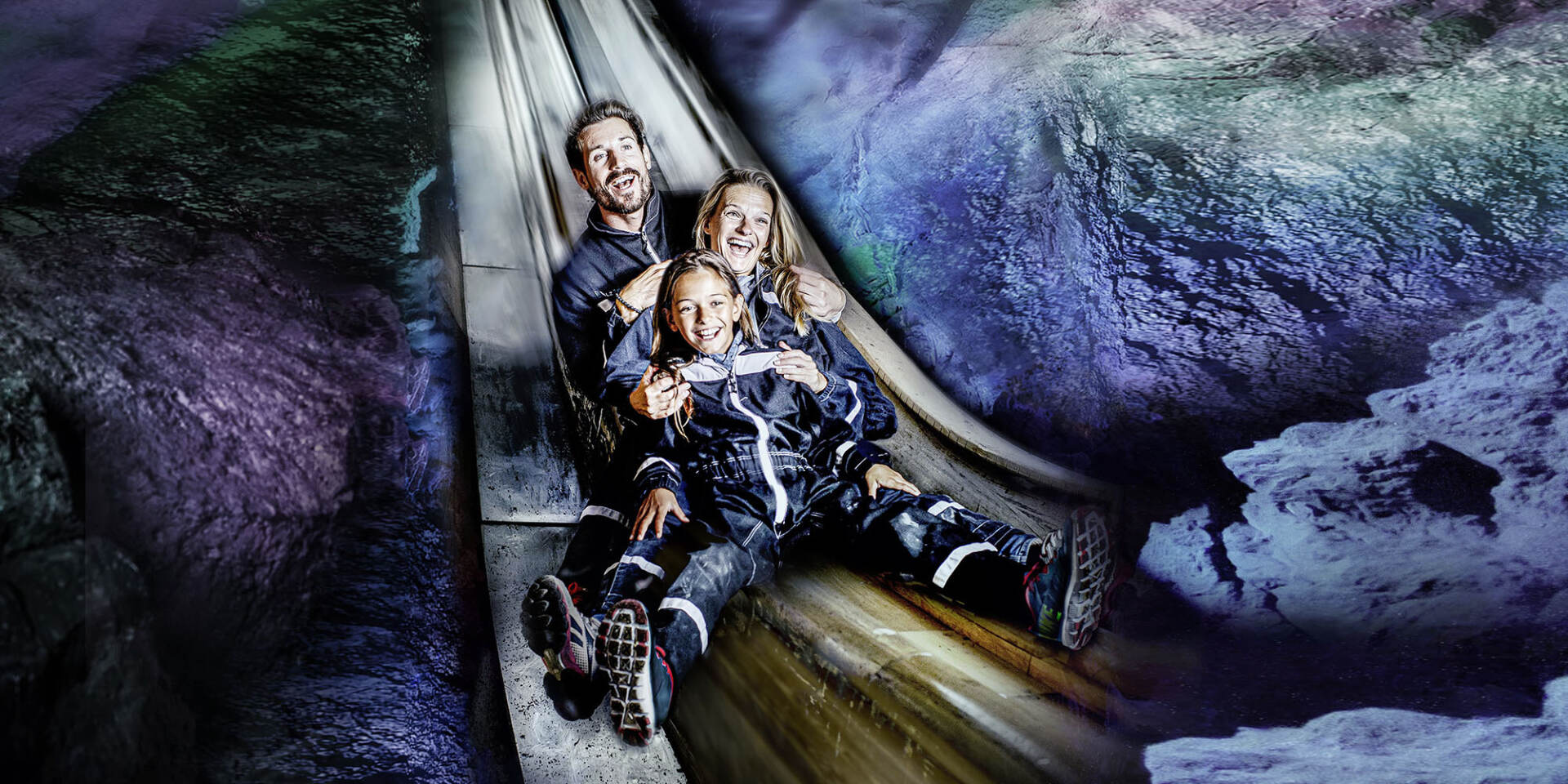Berchtesgaden Salt Mine - Family on the slide © Salzbergwerk Berchtesgaden - Suedwestdeutsche Salzwerke AG Berchtesgaden Salt Mine - Family on the slide © Salzbergwerk Berchtesgaden - Suedwestdeutsche Salzwerke AG