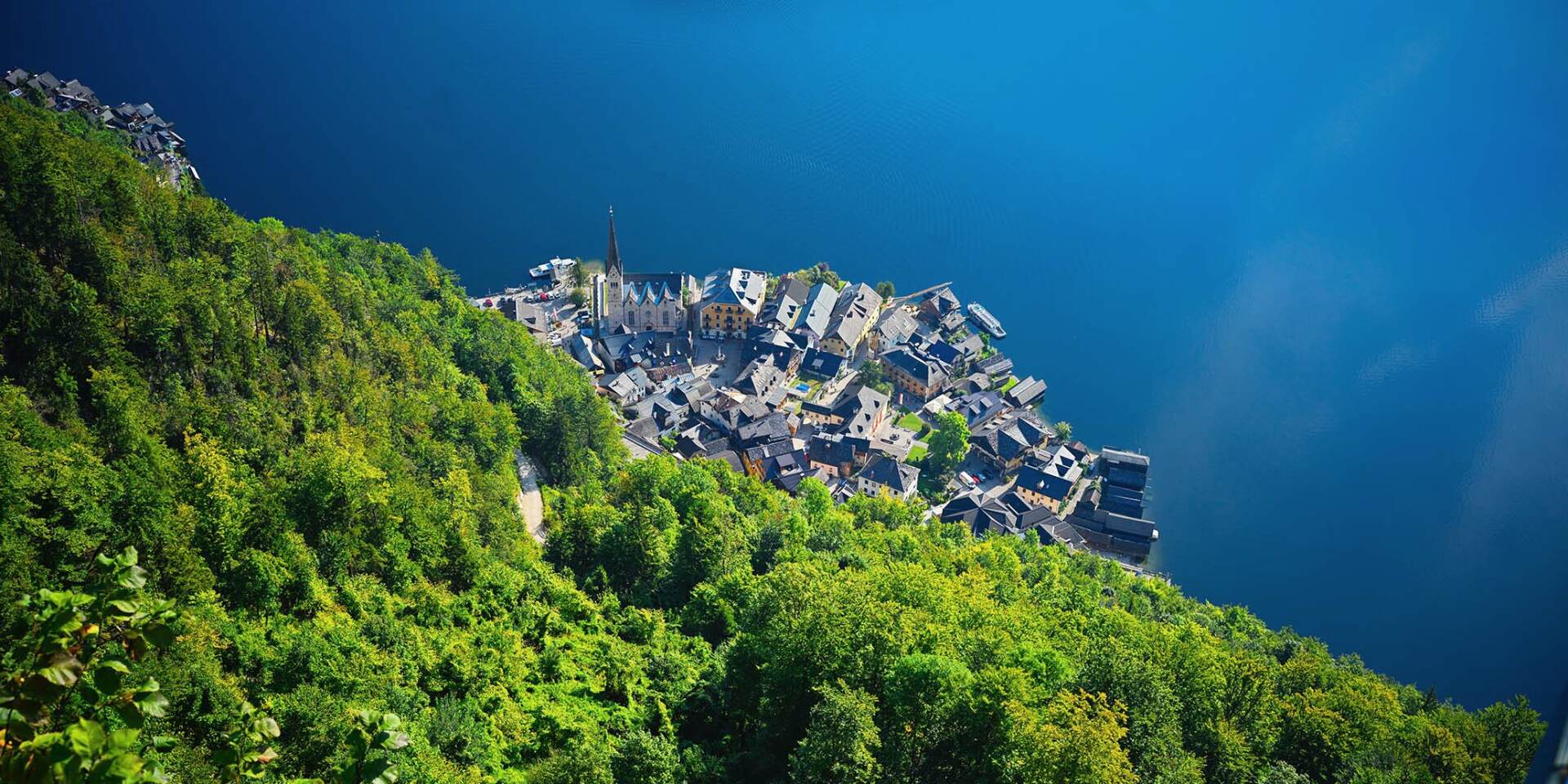 Hallstatt - View of the town and Lake Hallstatt from above - Hallstatt Tour by Salzburg Panorama Tours
