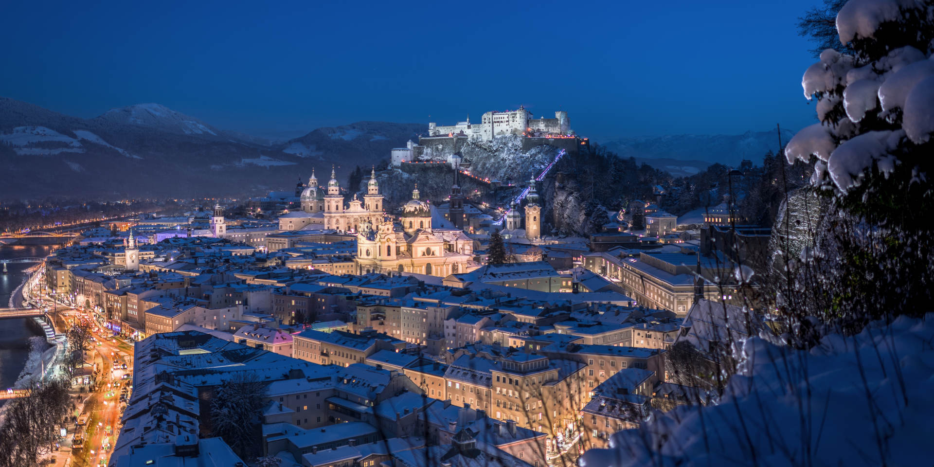 Salzburg - Blick auf die Festung im Winter © Tourismus Salzburg
