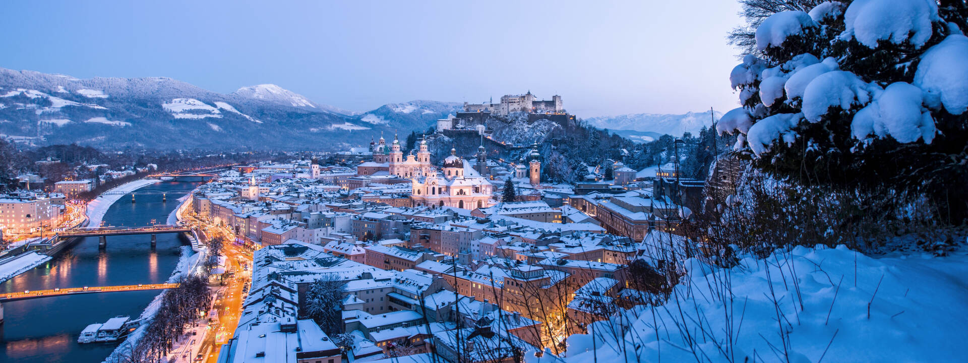Salzburg - twilight in winter © Tourismus Salzburg