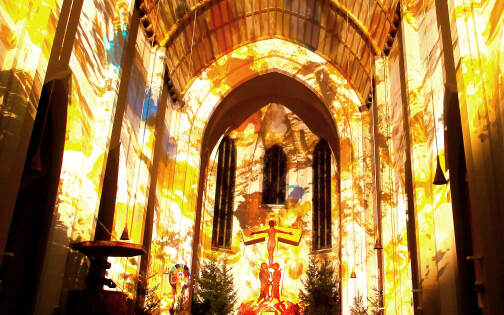 Salzburger Advent - light projections in the St. Andrew's church © Salzburger Advent