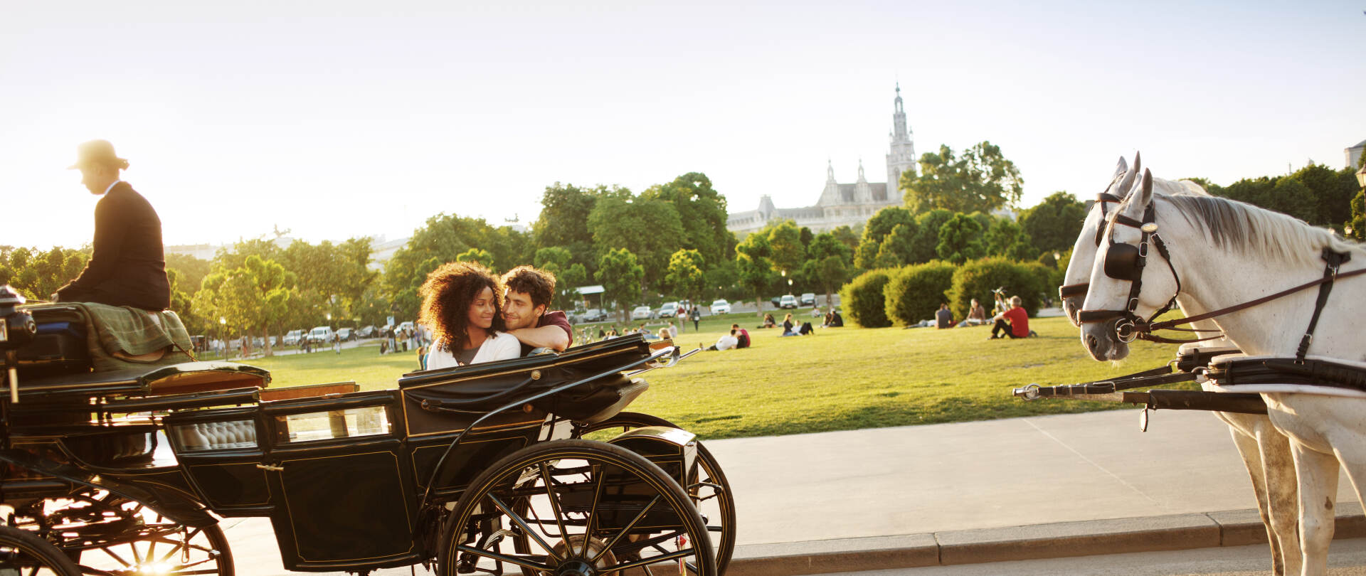 Horse Drawn Carriages Also Called Fiaker In Vienna